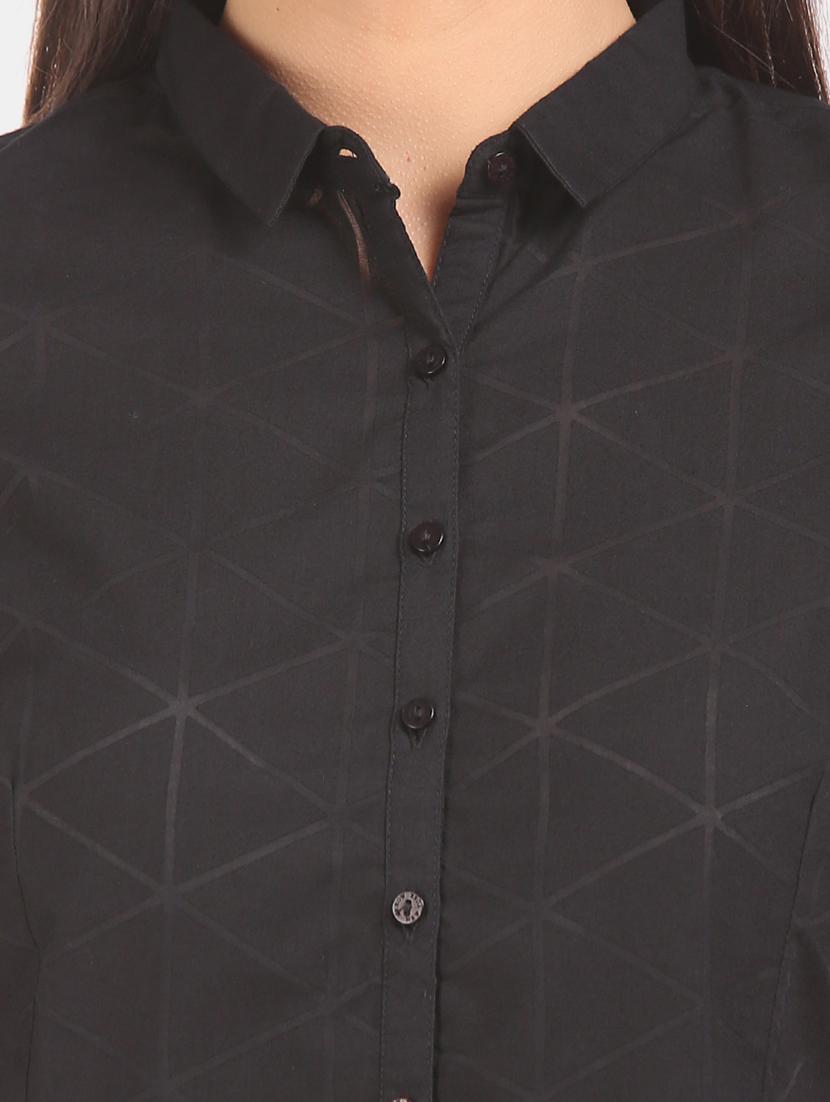 black self design regular shirt - 17646194 - Zoom Image - 5