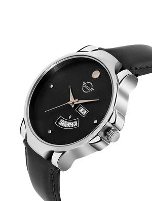 mutaqinoti black leather analogue style wrist watch for men - 17646234 - Standard Image - 2