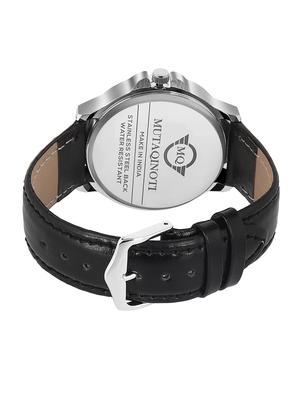 mutaqinoti black leather analogue style wrist watch for men - 17646234 - Standard Image - 4