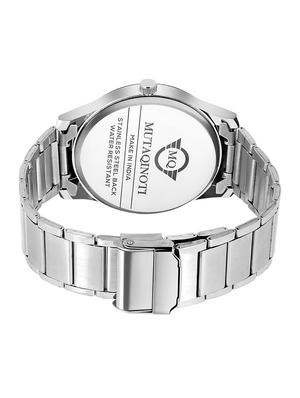 mutaqinoti silver leather analogue style wrist watch for men - 17646250 - Standard Image - 4