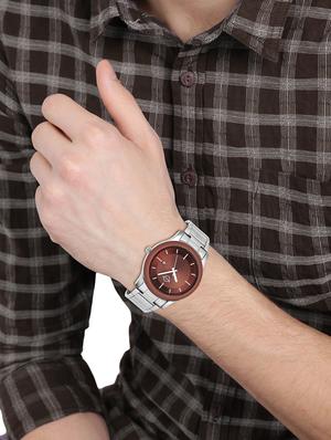 mutaqinoti silver leather analogue style wrist watch for men - 17646250 - Standard Image - 5