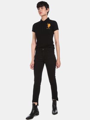 high rise frayed hem jeans - 17646271 - Standard Image - 4