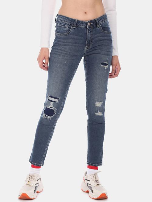 skinny fit distressed jeans - 17646423 - Standard Image - 1