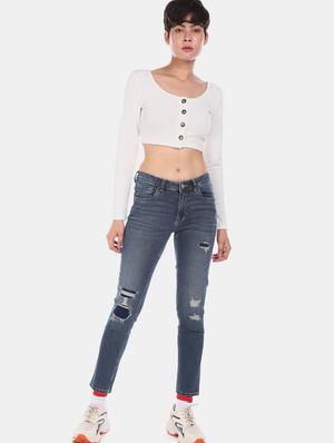 skinny fit distressed jeans - 17646423 - Standard Image - 4