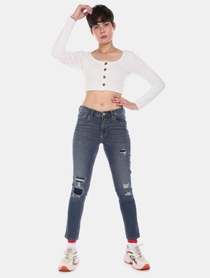 skinny fit distressed jeans - 17646423 - Standard Image - 5