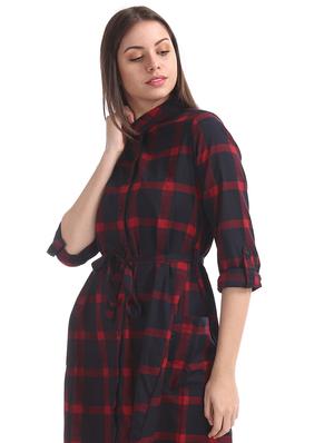 tie front checkered shirt dress - 17646494 - Standard Image - 4