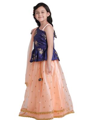 orange satin lehnga choli - 17646650 - Standard Image - 2