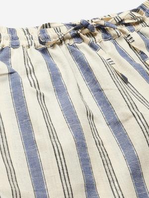 blue cotton straight palazzo - 17646665 - Standard Image - 5