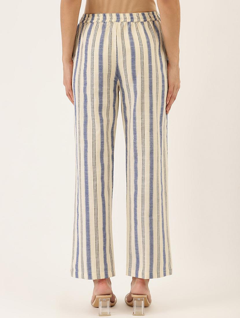 blue cotton straight palazzo - 17646665 - Zoom Image - 3