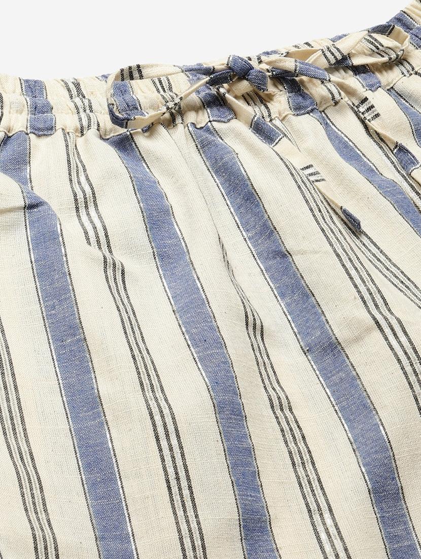 blue cotton straight palazzo - 17646665 - Zoom Image - 5