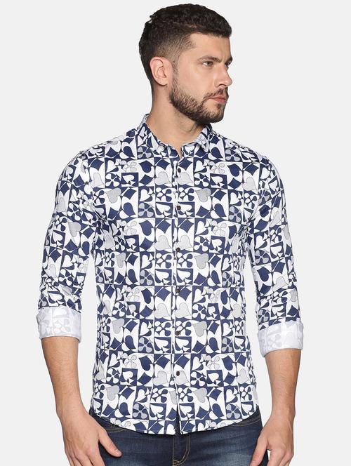white printed casual shirt - 17646740 - Standard Image - 1