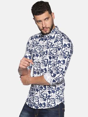 white printed casual shirt - 17646740 - Standard Image - 2