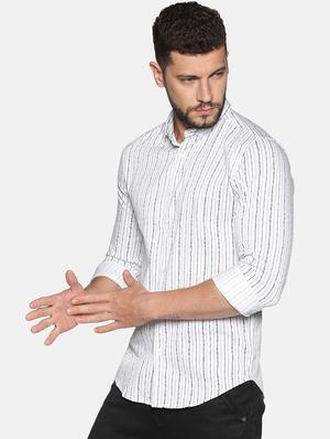 white striped casual shirt - 17646752 - Standard Image - 2
