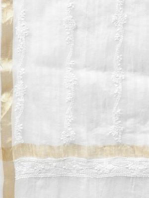 ada hand-embroidered white chikankari dupatta - 17646783 - Standard Image - 2