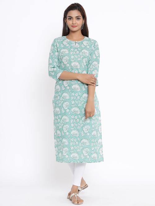 floral straight kurta - 17646822 - Standard Image - 1