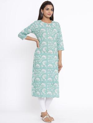 floral straight kurta - 17646822 - Standard Image - 2