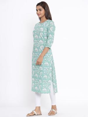 floral straight kurta - 17646822 - Standard Image - 3