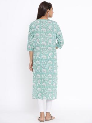 floral straight kurta - 17646822 - Standard Image - 4
