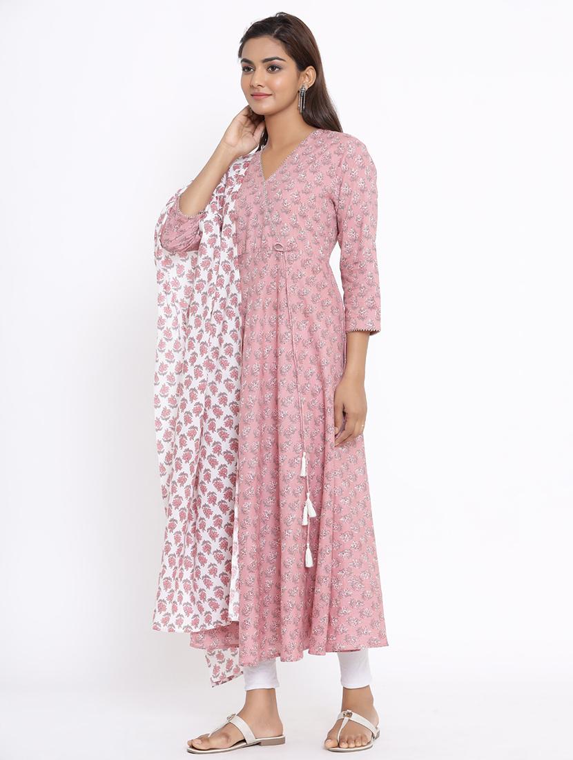 floral kurta dupatta set - 17646825 - Zoom Image - 3