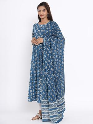 floral kurta dupatta set - 17646827 - Standard Image - 4