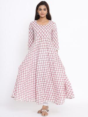 floral print flared kurta - 17646828 - Standard Image - 2