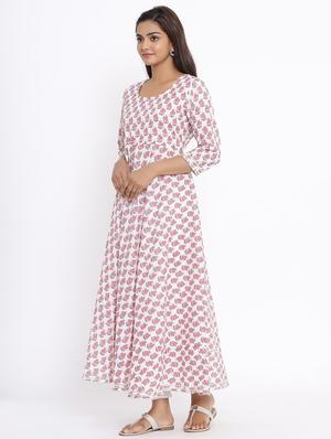 floral print flared kurta - 17646828 - Standard Image - 4