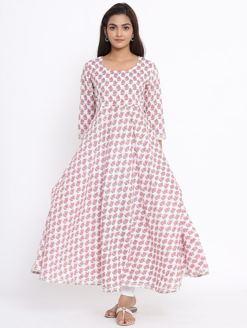 floral print flared kurta - 17646828 - Zoom Image - 2