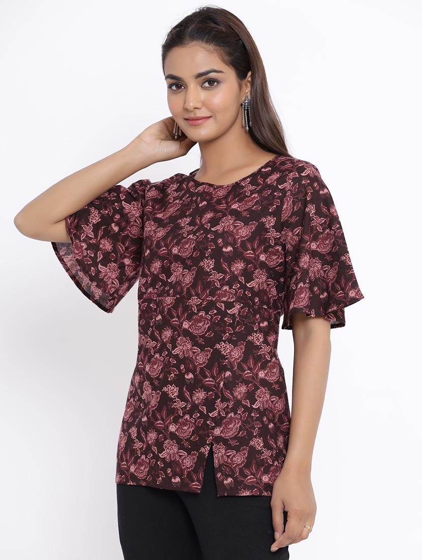 bell sleeved floral top - 17646840 - Zoom Image - 2
