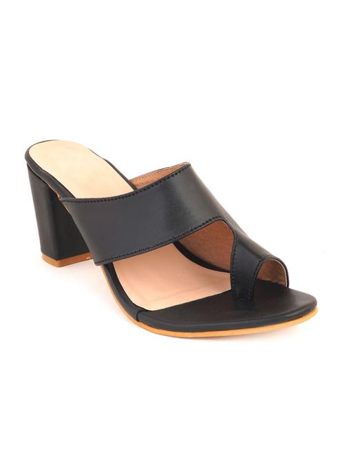 black synthetic one toe sandals - 17646844 - Standard Image - 1
