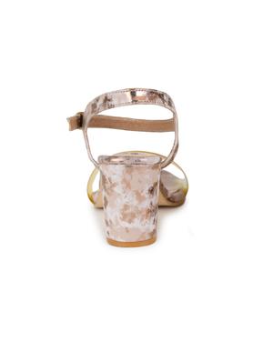 gold synthetic one toe sandals - 17646847 - Standard Image - 3