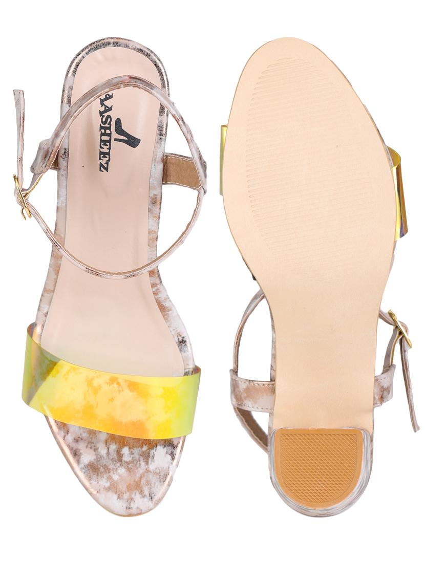 gold synthetic one toe sandals - 17646847 - Zoom Image - 4