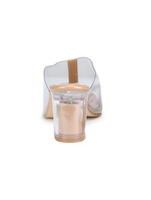 beige synthetic one toe sandals - 17646848 - Standard Image - 3