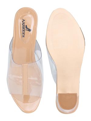 beige synthetic one toe sandals - 17646848 - Standard Image - 4