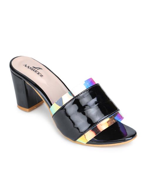 black synthetic one toe sandals - 17646856 - Standard Image - 1