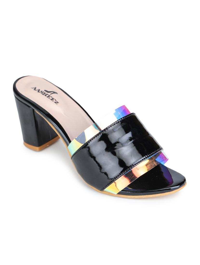 black synthetic one toe sandals - 17646856 - Zoom Image - 1
