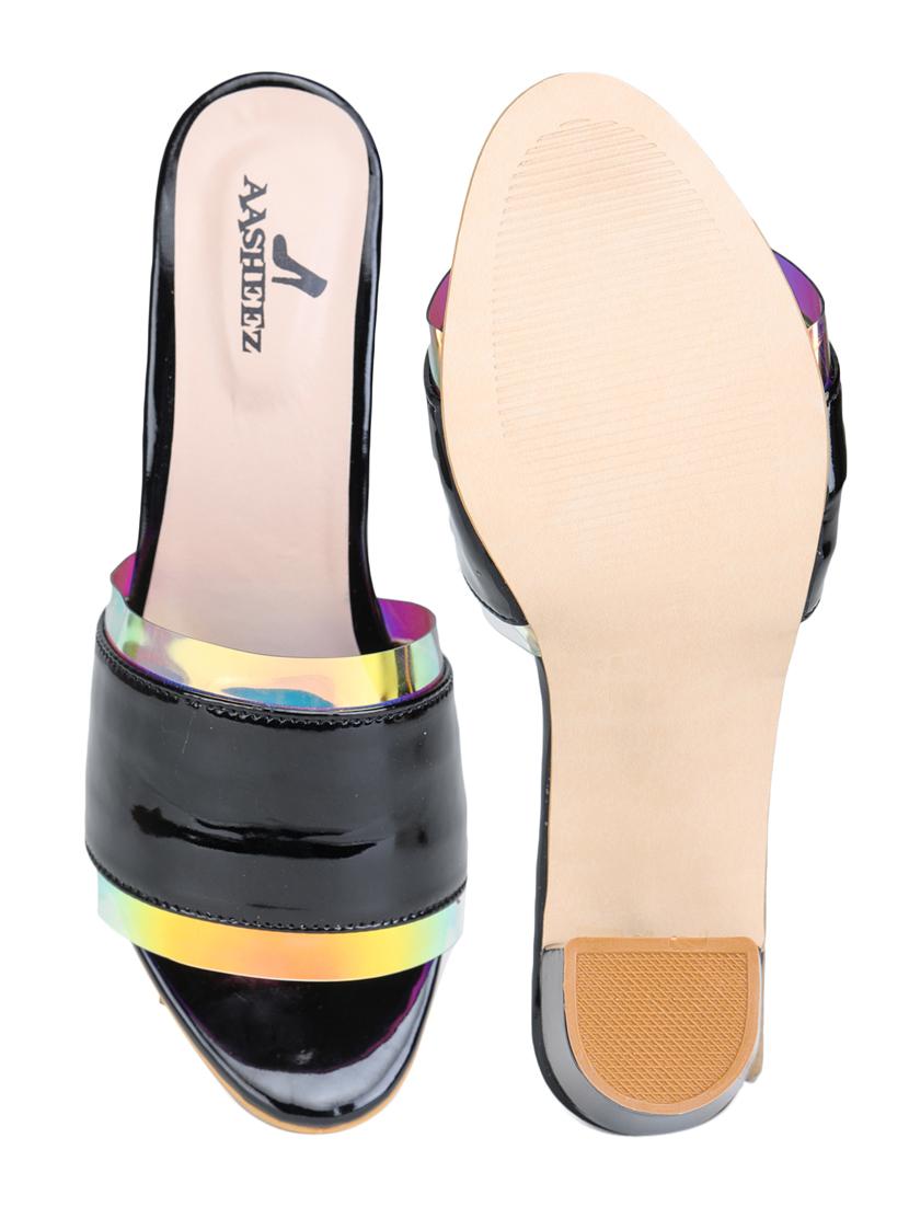 black synthetic one toe sandals - 17646856 - Zoom Image - 4