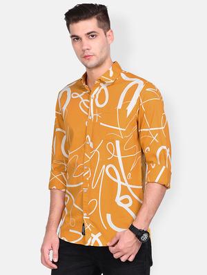 yellow printed casual shirt - 17646870 - Standard Image - 2