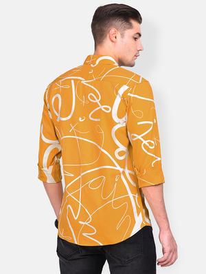 yellow printed casual shirt - 17646870 - Standard Image - 3