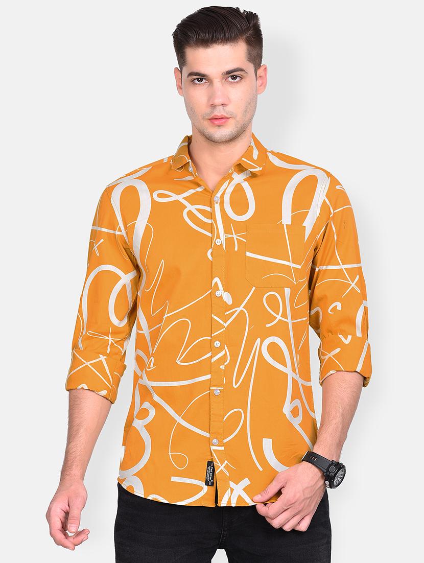 yellow printed casual shirt - 17646870 - Zoom Image - 1
