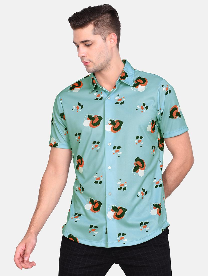 blue printed casual shirt - 17646875 - Zoom Image - 1
