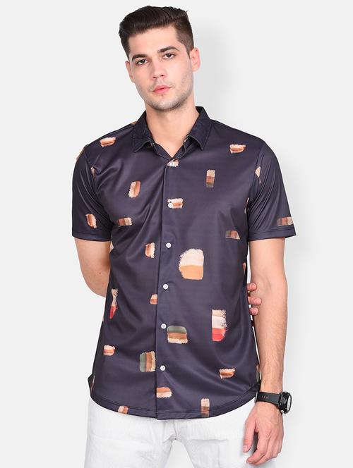 grey printed casual shirt - 17646876 - Standard Image - 1