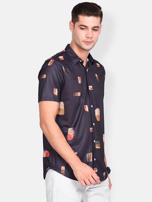 grey printed casual shirt - 17646876 - Standard Image - 2
