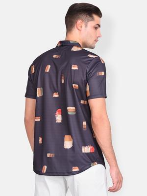 grey printed casual shirt - 17646876 - Standard Image - 3
