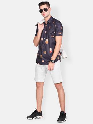 grey printed casual shirt - 17646876 - Standard Image - 4