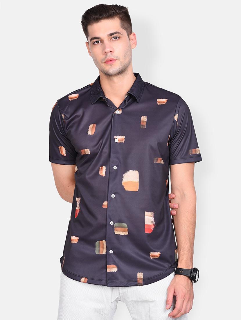grey printed casual shirt - 17646876 - Zoom Image - 1