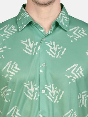 green printed casual shirt - 17646877 - Standard Image - 5