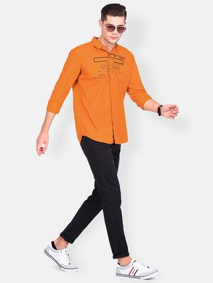 orange printed casual shirt - 17646880 - Standard Image - 4