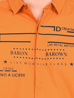 orange printed casual shirt - 17646880 - Standard Image - 5