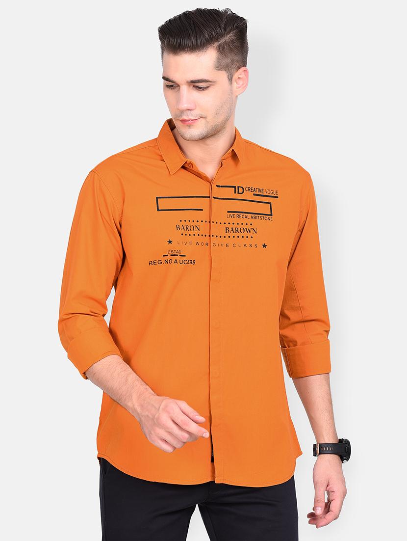 orange printed casual shirt - 17646880 - Zoom Image - 1