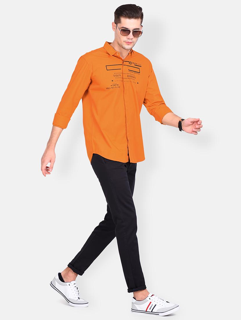 orange printed casual shirt - 17646880 - Zoom Image - 4